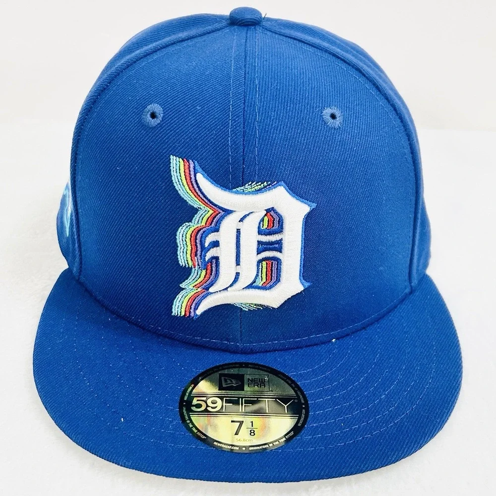 New‎ Era Detroit Tigers Rainbow World Series 59FIFTY Fitted Hat Cap 7 1/8 Blue
